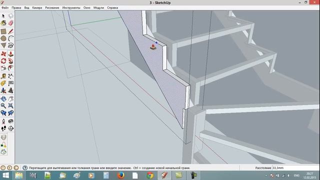 Проектируем и рассчитываем лестницу. Проектируем в SketchUp 8 (скетчап). Урок №4. смотреть онлайн