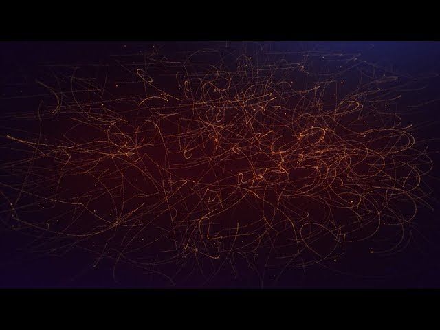 Анимированный абстрактный геометрический темный фон: Золотые нити