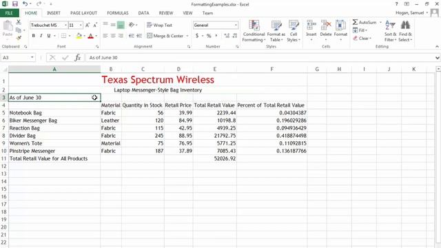 Microsoft Excel 2013: Basic Formatting смотреть онлайн