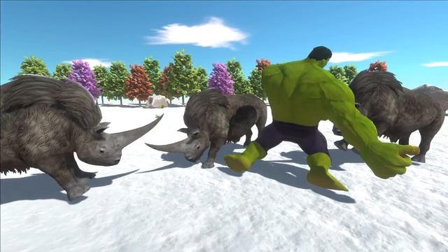 HULK VS Prehistoric Mammals - Animal Revolt Battle Simulator