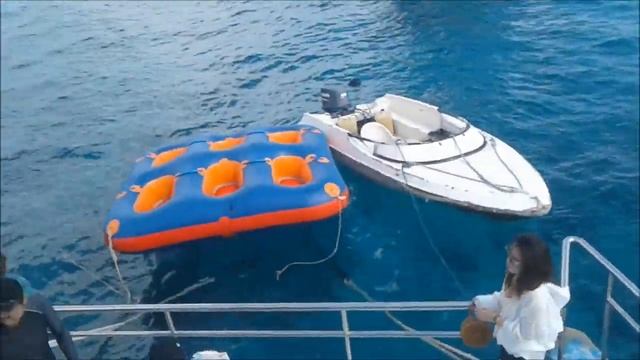 Бали, Нуса Дуа. Прогулка по морскому дну в шлеме, снорклинг... Морская экскурсия на о. Лембонган. смотреть онлайн