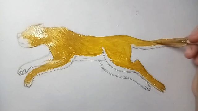 Как нарисовать гепарда красками смотреть онлайн