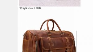 Винтажная кожаная дорожная сумка Большая вместительная сумка из натуральной кожи