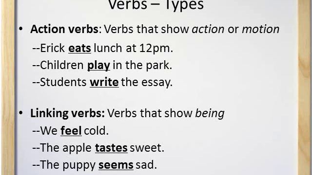 Action Verbs And Linking Verbs - Video And Worksheet