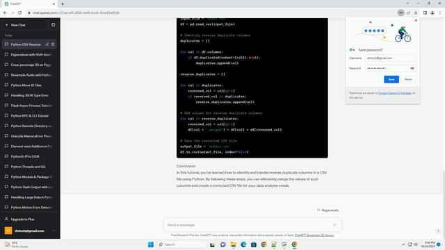 How to add values for reverse duplicate columns in a csv file by python смотреть онлайн