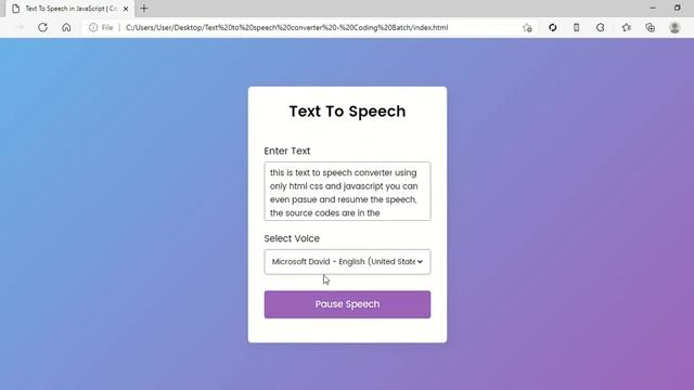 [Demo] Text to speech converter using html css and js | Coding Batch смотреть онлайн