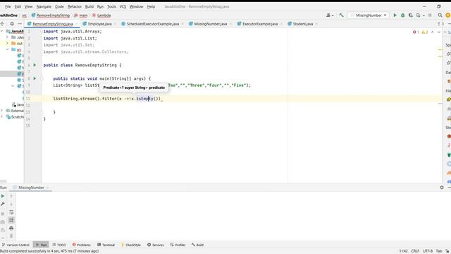 Remove Blank or Empty Space from List Of String using Java8 смотреть онлайн