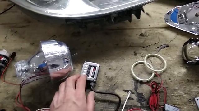 PEUGEOT 307 Тюнинг передних фар (ретрофитинг), установка Ангельских глазок смотреть онлайн