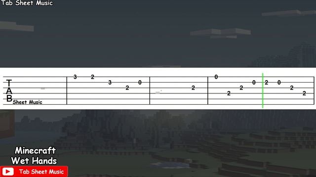 Minecraft - Wet Hands (C418) Guitar Tutorial смотреть онлайн