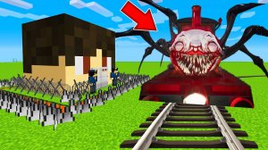 Защищенная база НАЙСИКА против страшного ЧУ ЧУ ЧАРЛЬЗА в майнкрафт ! CHOO CHOO CHARLES MINECRAFT