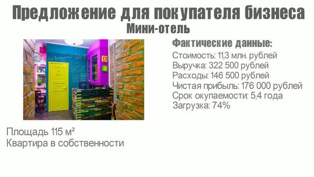 ПРОДАЖА БИЗНЕСА | Продажа мини отеля | Купить бизнес