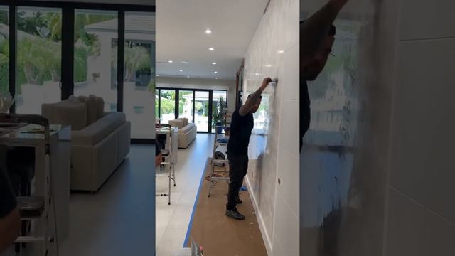 Venetian plaster finale coat application with white Marmorino, Exotic Style! смотреть онлайн