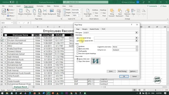 How to Print one heading on all pages in MS Excel in Urdu/Hindi Video смотреть онлайн