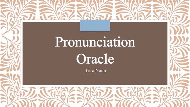 Oracle Pronunciation смотреть онлайн