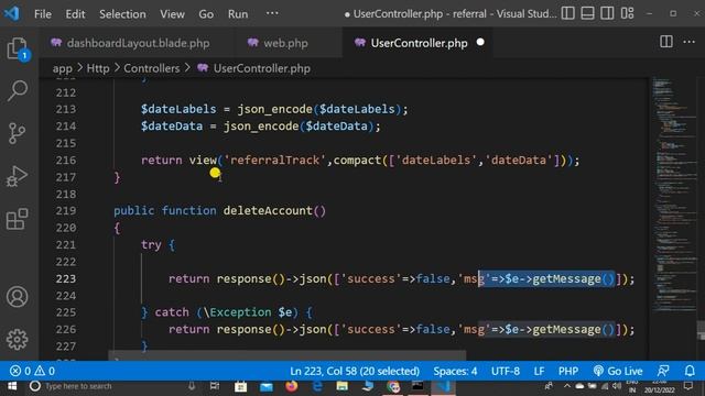 Delete User Account by Ajax in Laravel Project - Referral System Project in Laravel #13 (The End) смотреть онлайн