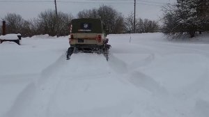 Установка гусениц от Polaris на ЛуАЗ . Тест в глубоком снегу
