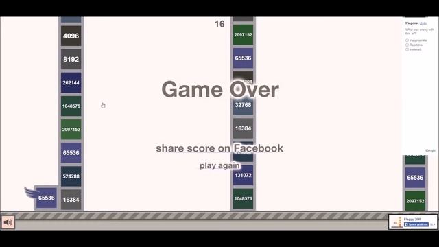 Flappy 2048 gameplay [P1] смотреть онлайн