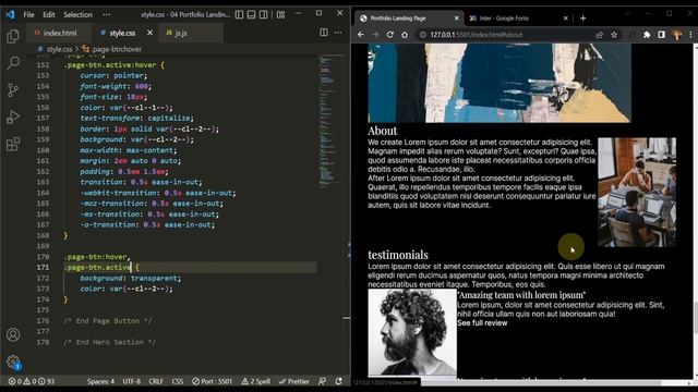 Build a Responsive Portfolio Landing Page | HTML, CSS & Vanilla JS Tutorial смотреть онлайн