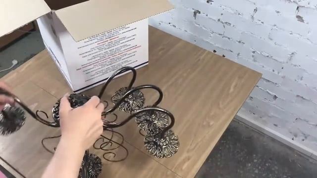 Обзор люстры подвесной ПЕТРАСВЕТ S1036-6 в классическом стиле с хрусталем, черный с золотом. смотреть онлайн