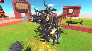 Dark War - Team Dark Godzilla 2014 x King Kong x Space Godzilla VS Team red Titanus Red