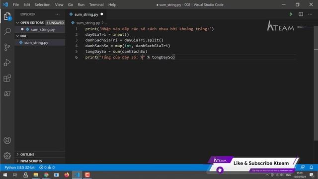 Bài tập #Python tự luyện - Bài 8: Tính tổng dãy số nguyên bất kỳ |#Kteam #Howkteam смотреть онлайн