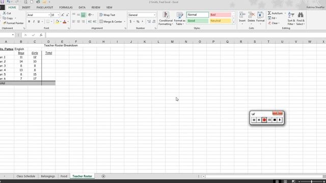 Excel Teacher Roster смотреть онлайн