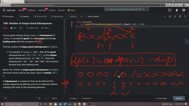 LeetCode 1987. Number of Unique Good Subsequences смотреть онлайн