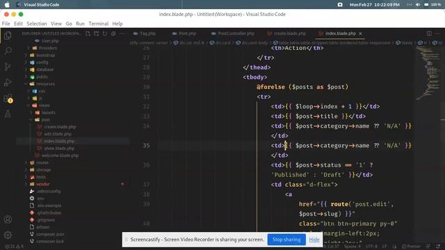 Laravel Eloquent Relationship - Showing Tag List to Post Page смотреть онлайн