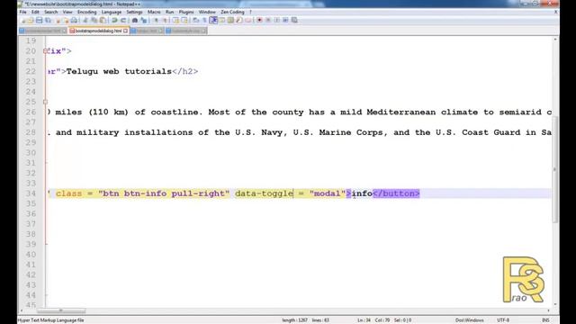 telugu web tutorials bootstrap part11 modal dialog box смотреть онлайн