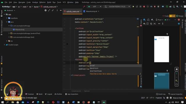 How to make an Android Spinner with initial default text using Android Studio Kotlin | Terbaru 2023 смотреть онлайн