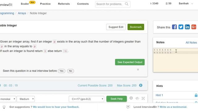 2.14 NOBLE INTEGER IN ARRAY(Arrays)-Interviewbit #arrays#programming смотреть онлайн