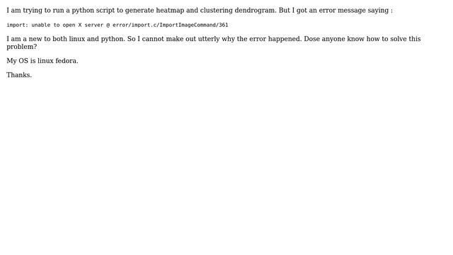 Unix & Linux: import: unable to open X server `' @ error/import.c/ImportImageCommand/361 смотреть онлайн