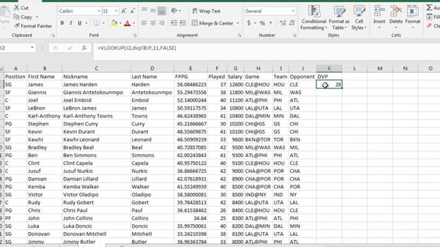 How to Add DVP (Defense vs Position) to NBA Spreadsheet смотреть онлайн