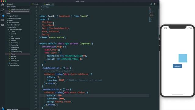 Lession 66 React Native Animations#1 Create animations for Image and View with timing, spring, fad смотреть онлайн