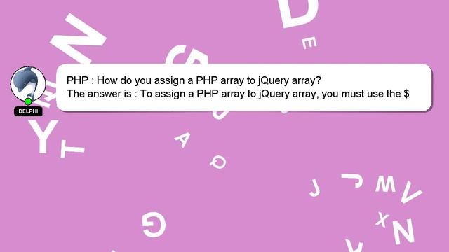 PHP : How do you assign a PHP array to jQuery array? смотреть онлайн