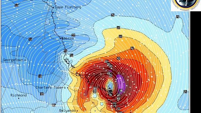 HSC QLD WARNING & FORECAST FOR SEVERE TC DEBBIE 26/3/17 смотреть онлайн