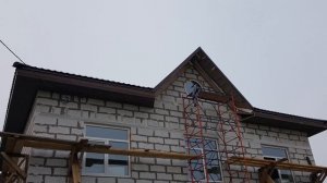 Строительство и наружная отделка дома из газобетона в Оржицах. Отделка фасадов панелями Docke Berg.