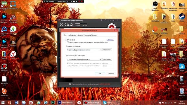 Bandicam  не пишет голос?