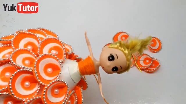 171) Ide Kreatif - how to decorate dolls using flannel || hias boneka || Doll decoration смотреть онлайн