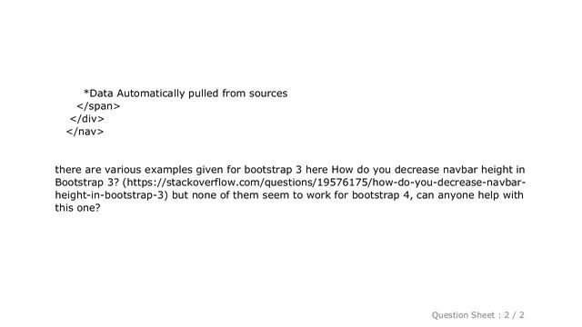 CSS : How do you decrease navbar height in Bootstrap 4? смотреть онлайн