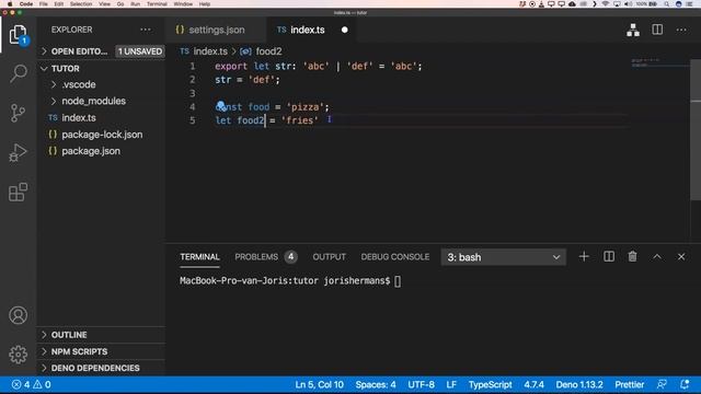 Objects as read-only in Typescript смотреть онлайн