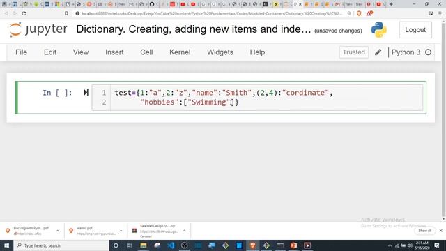 4.6 Python Fundamental Dictionaries(creating, adding items and indexing) смотреть онлайн
