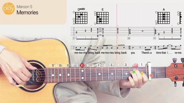 Maroon 5 - Memories | Guitar Tutorial _ Chord & TAB смотреть онлайн