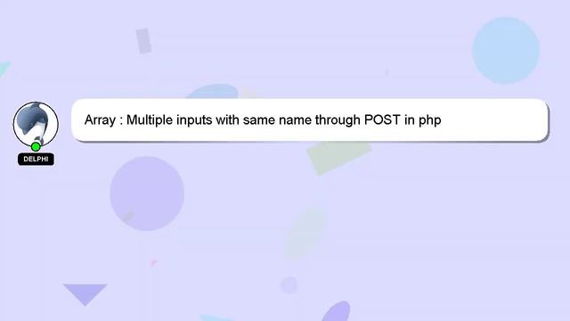 Array : Multiple inputs with same name through POST in php смотреть онлайн