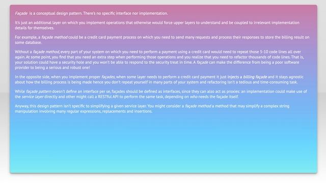Is "Facade design pattern" and Java interface conceptually same? смотреть онлайн