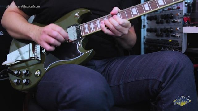 Epiphone Exclusive Run SG Standard 61 Maestro Guitar Olive Drab Green - American Musical Supply смотреть онлайн