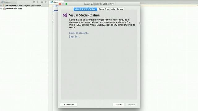 Import your IntelliJ project into Visual Studio Team Services смотреть онлайн