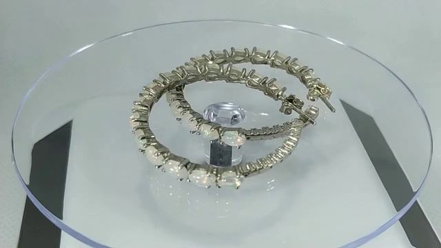 Серьги-кольца с натуральными эфиопскими опалами 5х3 мм Серебро 925 смотреть онлайн