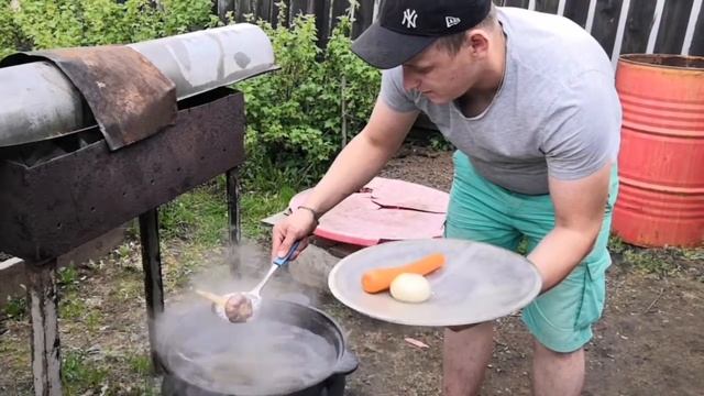 Шурпа варёная в казане на костре! смотреть онлайн