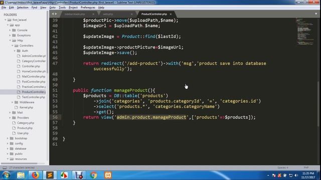 Multi Tables Joining in Laravel - laravel 5.4 Tutorial - Part 17 смотреть онлайн